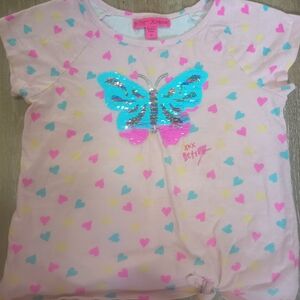Betsey Johnson Girl's Butterfly Heart Print T-Shirt
